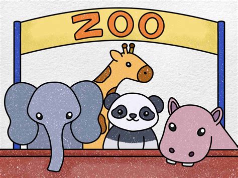 Zoo Drawing for Kids .